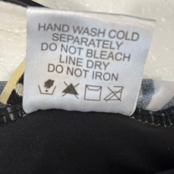 Alisha Levine Swim dress Tan Blk Zebra Stripe A-Line Skirt Size 8 - Picture 10 of 14